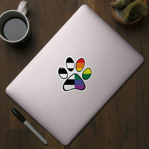 Straight Ally Pride Paw by HyperOtterDesigns